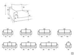 Modularità e dimensioni disponibili per il divano Strip