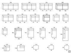 Modularità e dimensioni disponibili per il divano Strip