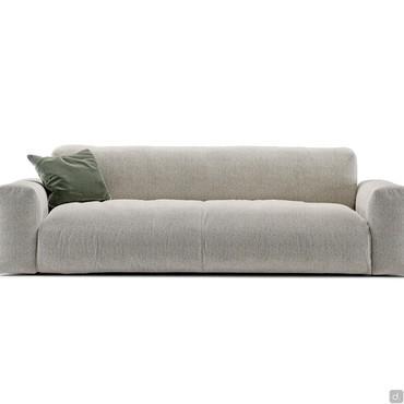 Divano basso componibile Lennox, morbido e accogliente per un design moderno, qui proposto in versione 3 posti