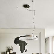 Lampadario con paralume rotondo in vetro Phoenix di Cattelan