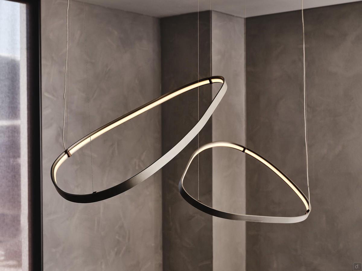 Lampada LED circolare in metallo Magellano di Cattelan