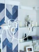 Lampadario medio a 5 luci in metallo verniciato bianco