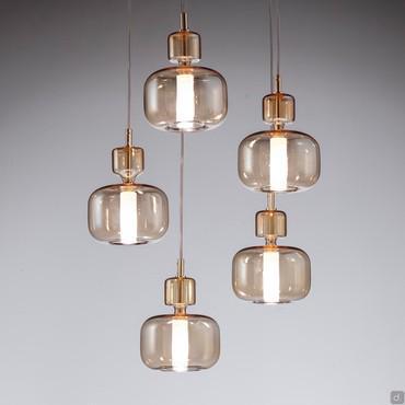 Lampada a sospensione in vetro Pyrex© Tetide
