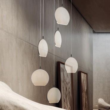 Lampada a sospensione con cerchio a Led Ciondolo di Icone