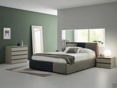 Letto Decor bicolore con rivestimento in lino Capri