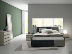 Letto imbottito matrimoniale Decor interamente Made in Italy