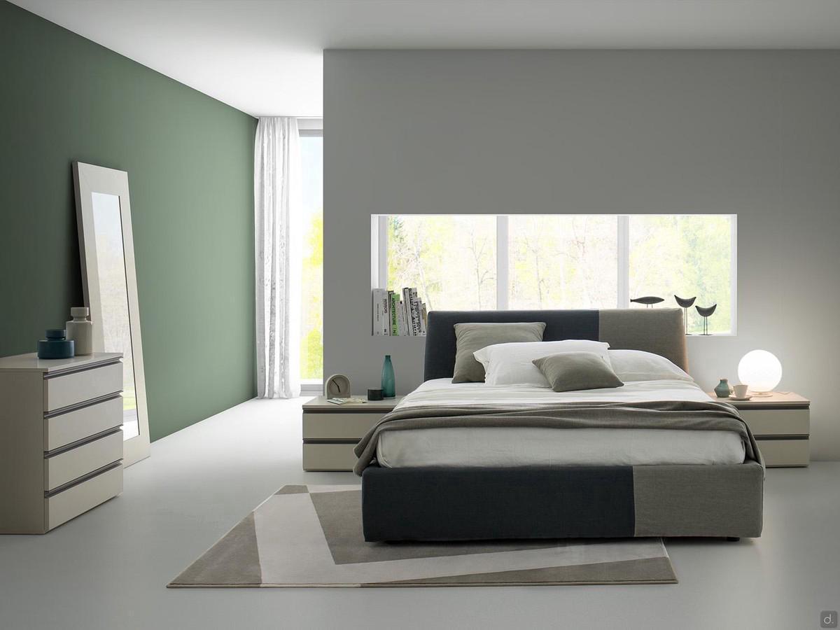 Letto imbottito matrimoniale Decor interamente Made in Italy