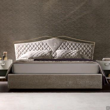 Letto matrimoniale in velluto trapuntato Valentino di Cantori