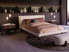 Letto Pascal di Cattelan nella versione bicolore, con testiera in similpelle e giroletto in tessuto