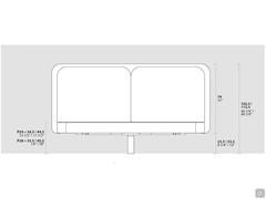 Schema frontale del letto Master nella versione con testiera "slim"
