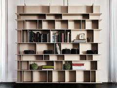 Libreria a muro Wally di Cattelan in laccato opaco titanio 