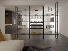 Libreria Milton a tre vani, personalizzabile in altezza, larghezza, accessori e finiture (anche uso dispensa in cucina, come in foto)