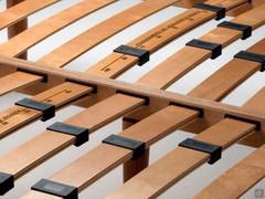 Rete a doghe matrimoniale Wood Frame - Particolare delle doghe e dei regolatori di rigidità dorsale