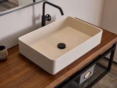 Ampio lavabo in minera-kolor laccato opaco K2 thala-ru largo cm 58, profondo cm 37 e con bordo alto cm 13