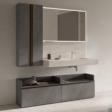 Mobile bagno con mensolone e basi a terra N120 Atlantic