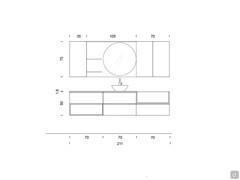 Schema e dimensioni del mobile bagno N122 Atlantic nella versione larga 211 cm