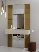 Specchio per ingresso con cassetto Millenium, con mobiletto a un cassetto laccato bianco (non incluso, liberamente acquistabile tra le collezioni di contenitori online) e luce led opzionale