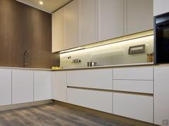 Moderna cucina angolare bianca e oro Eleven 01 outlet