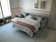 Comodo divano letto con chaise longue Dover con braccioli regolabili