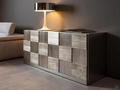 Credenza moderna di design Penny outlet con lavorazione foglia argento