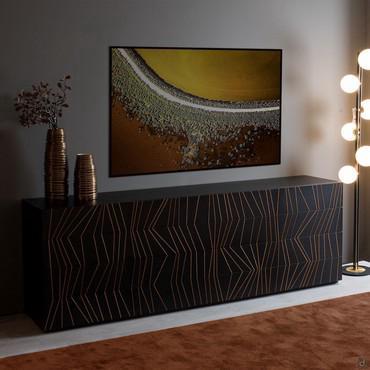 Credenza di design con inserti in massello Ramses outlet