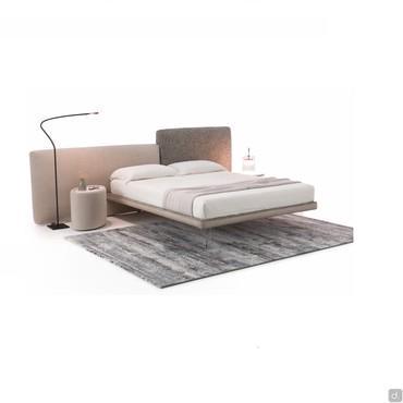 Letto matrimoniale Cooper outlet con testiere imbottite effetto boiserie 