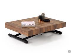 Tavolino trasformabile in tavolo Lucas outlet con piano in nobilitato Rovere e struttura in metallo verniciato