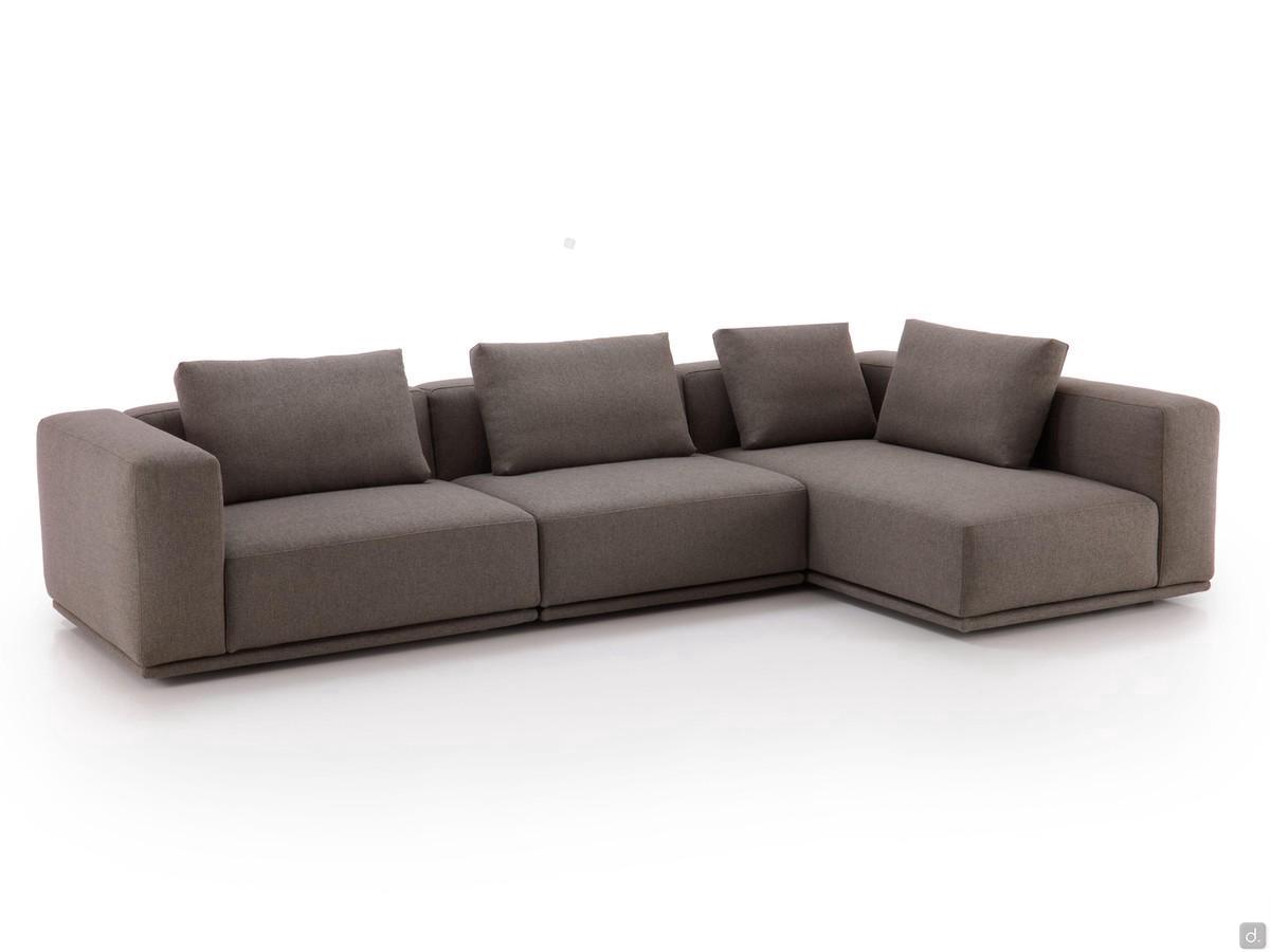 Divano angolare Paros outlet proposto con penisola dormeuse e completo di cuscini di schiena in appoggio