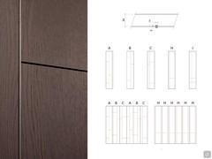 Parete attrezzata collezione Lounge - Lavorazione con "Inserto in metallo" mm 2 sp.2 in diverse versioni. Disponibile solo su progetto, contatta il nostro Servizio Clienti 