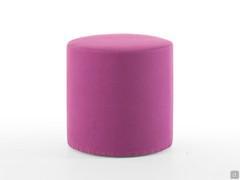 Pouf tondo in tessuto colore fucsia