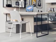 Scrivania Almond con piano e cassettiera a 2 cassetti, gamba e distanziale Kios