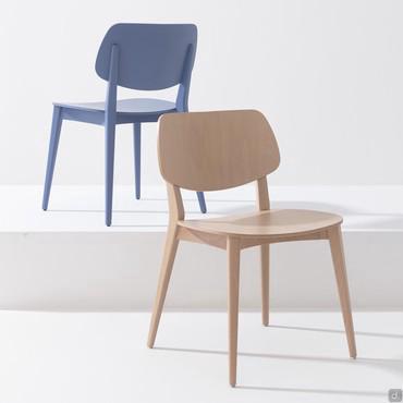 Sedia moderna con quattro gambe in legno Chloe Wood