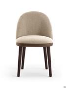 Design moderno e raffinato per la sedia Wendy con gambe in legno e rivestimento mono o bicolore