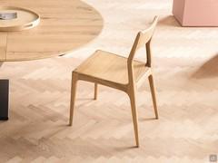 Sedia da pranzo in legno Paloma - nella finitura rovere Alaska con piano tavolo coordinato