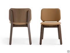 Sedia Myla con seduta e schienale rivestiti e leggermente curvati per offrire un ottimo comfort di seduta