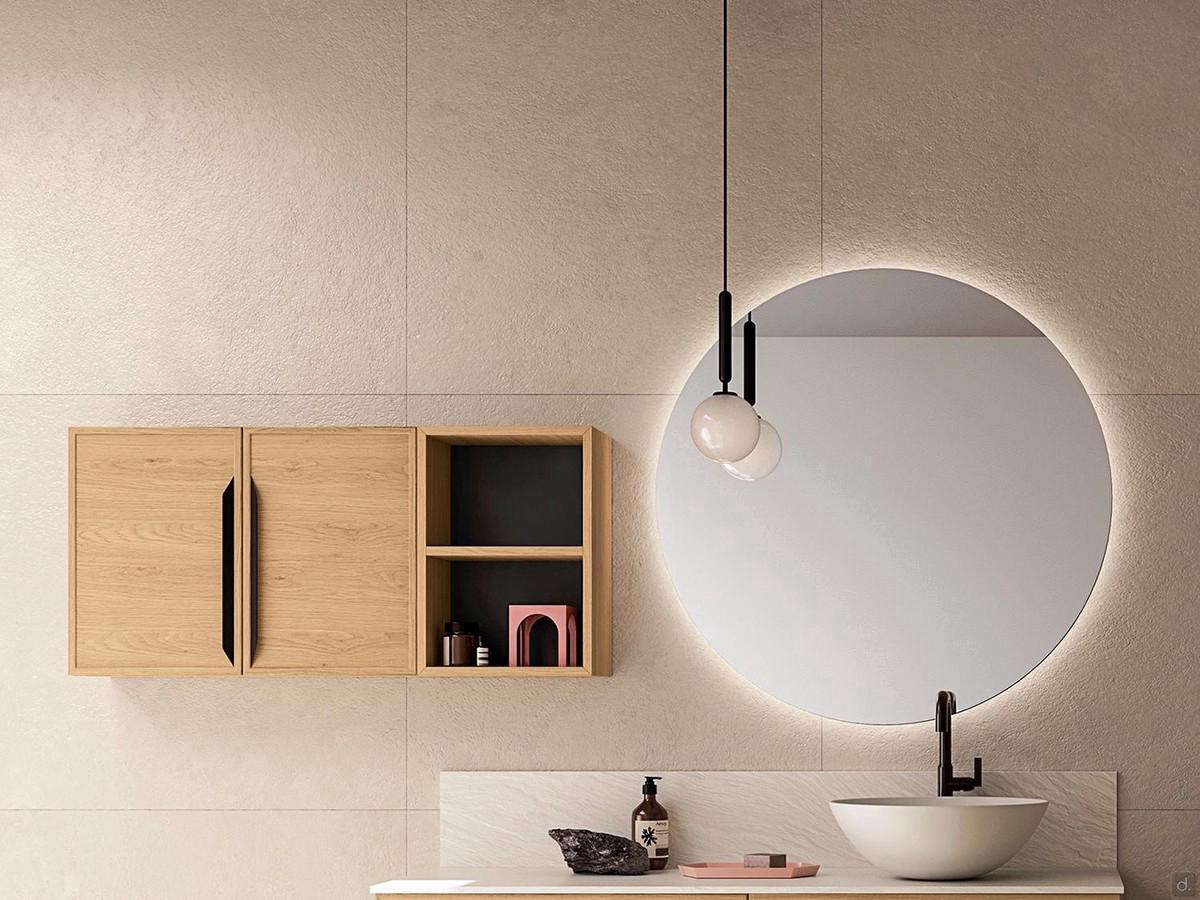 Specchiera da bagno rotonda Circle con retroilluminazione Led