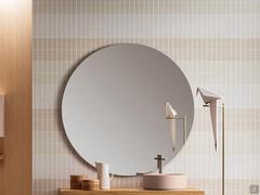 Specchiera da bagno rotonda Circle cm Ø 120 larga quanto il mobile bagno sottostante, retroilluminazione mediante strip Led perimetrale lungo tutta la circonferenza