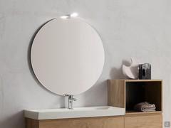 Specchiera da bagno rotonda Circle cm Ø 85 con faretto Led Matris