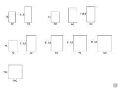 Schemi e dimensioni della specchiera Wap nei formati rettangolari verticali e quadrato (cm 100 x 100)