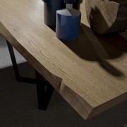 Dettaglio del piano con bordo scortecciato