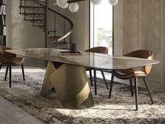 Tavolo con piano in ceramica e bordo semplice Scott di Cattelan