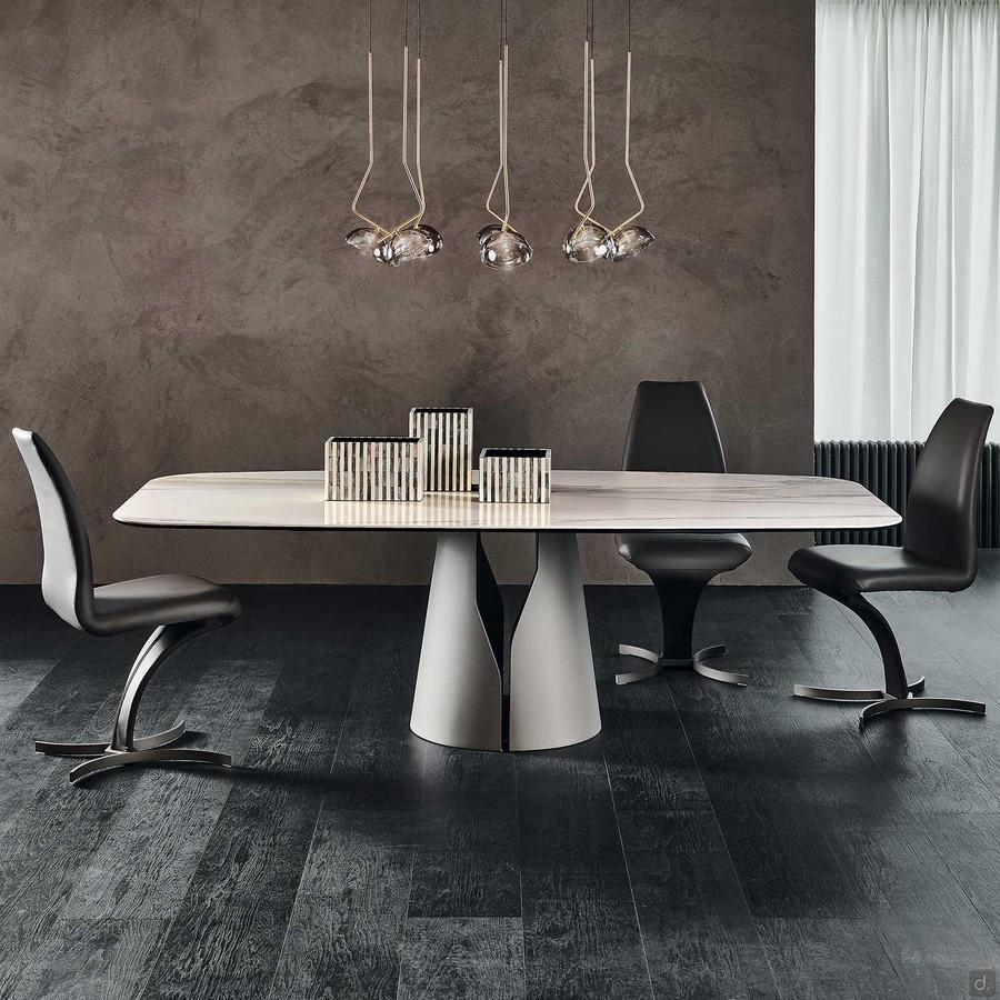 Piano rettangolare sagomato in differenti finiture pietra Keramik