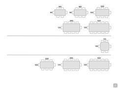 Tavolo Double con piano in gres - Schema posti tavolo