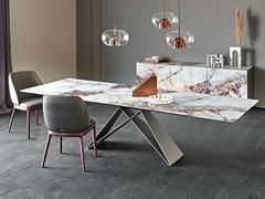 Tavolo Premier di Cattelan con piano rettangolare in Crystalart nella finitura effetto marmo Cotopaxi