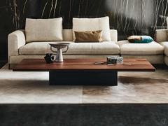 Tavolino da salotto di design Idem, con base in metallo goffrato Grafite