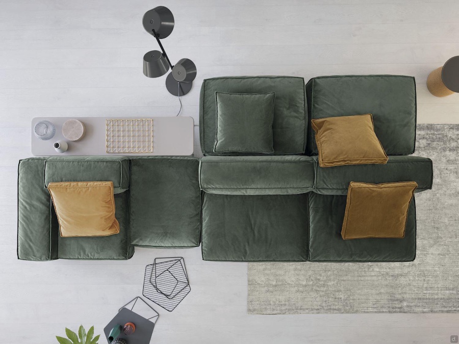 canapé modulable vert Peanut B