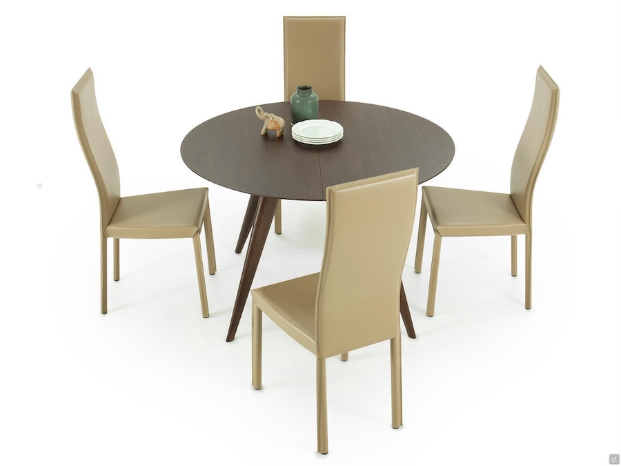 table ronde de 120 cm tout en bois avec 4 pieds Chester