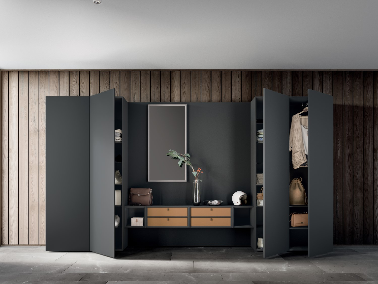 Plan 33 big slim corridor wardrobe | DIOTTI.COM