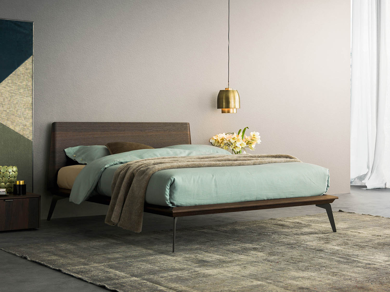 Letto Contenitore Con Piedi Alti CRIVELLARO Letto Imbottito