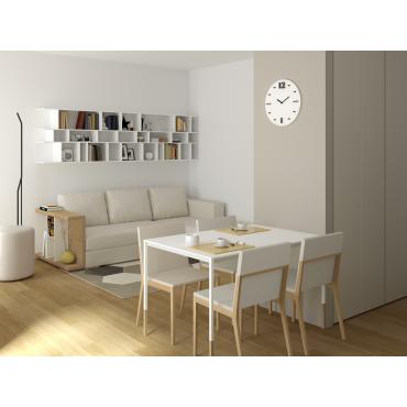 Progettazione 3D Open Space - render salotto